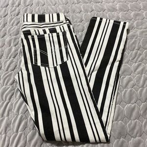 Girls size 12r PSNY jeans. Black and white stripes.